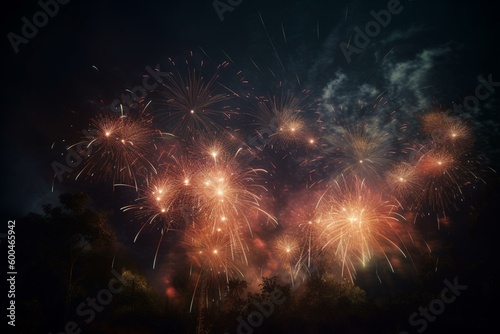 Illustration of fireworks. Generative AI