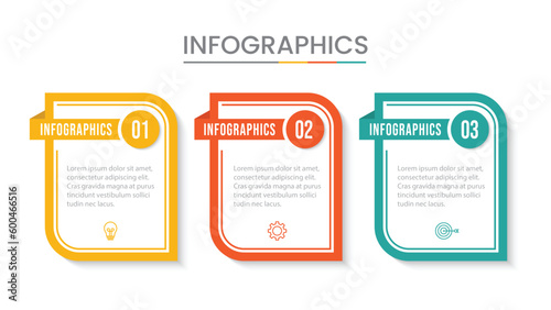 Vector Infographic design business template with icons and 3 options or steps.