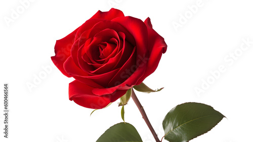 Red rose isolated on transparent background png Generative AI