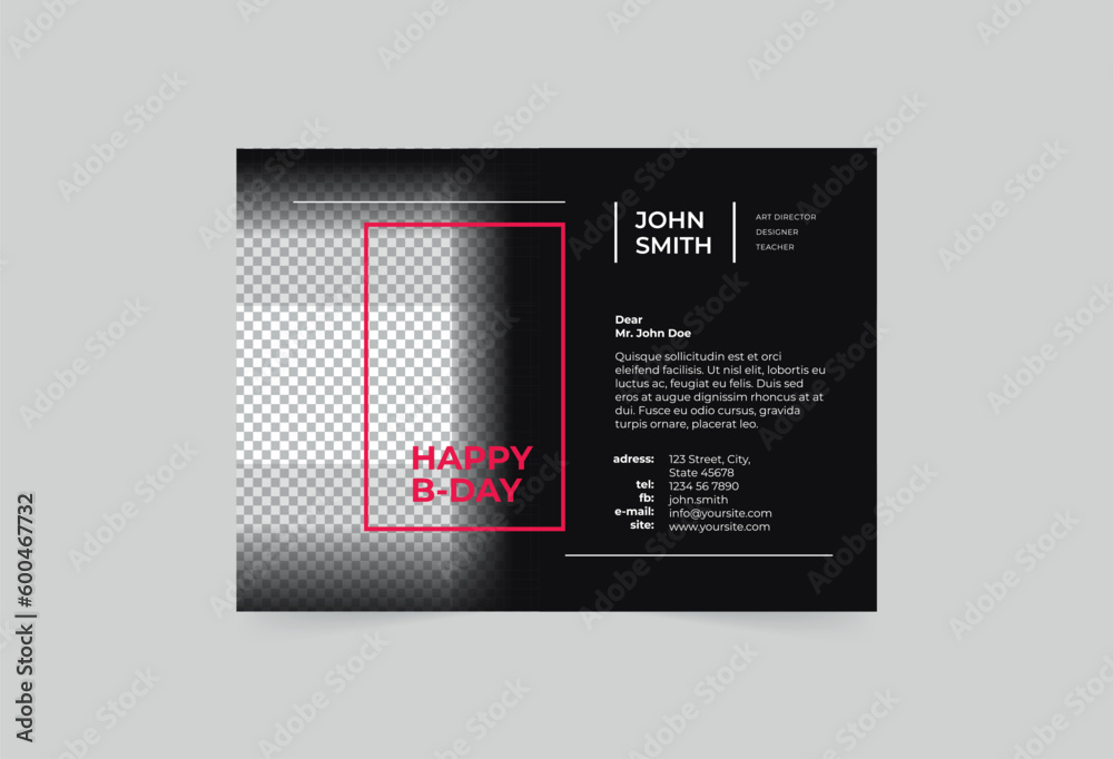 Fototapeta premium Art Director greeting card template. A clean, modern, and high-quality design business card vector design. Editable and customize template business card