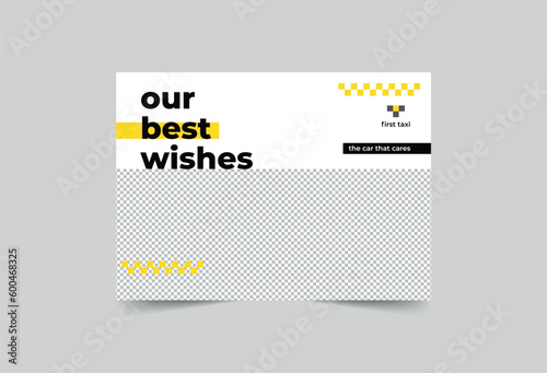 Taxi Services greeting card template. A clean, modern, and high-quality design business card vector design. Editable and customize template business card