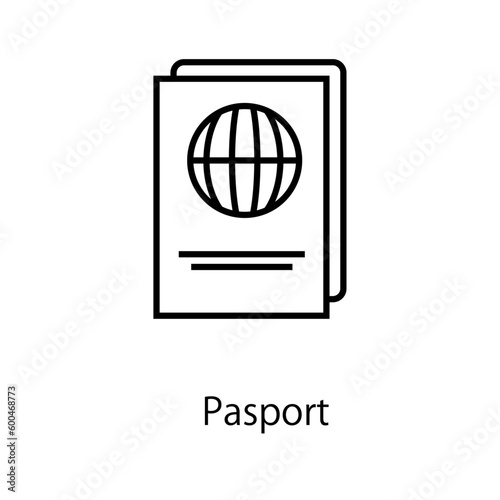 Pasport line icon. Travel vector outline sign.
