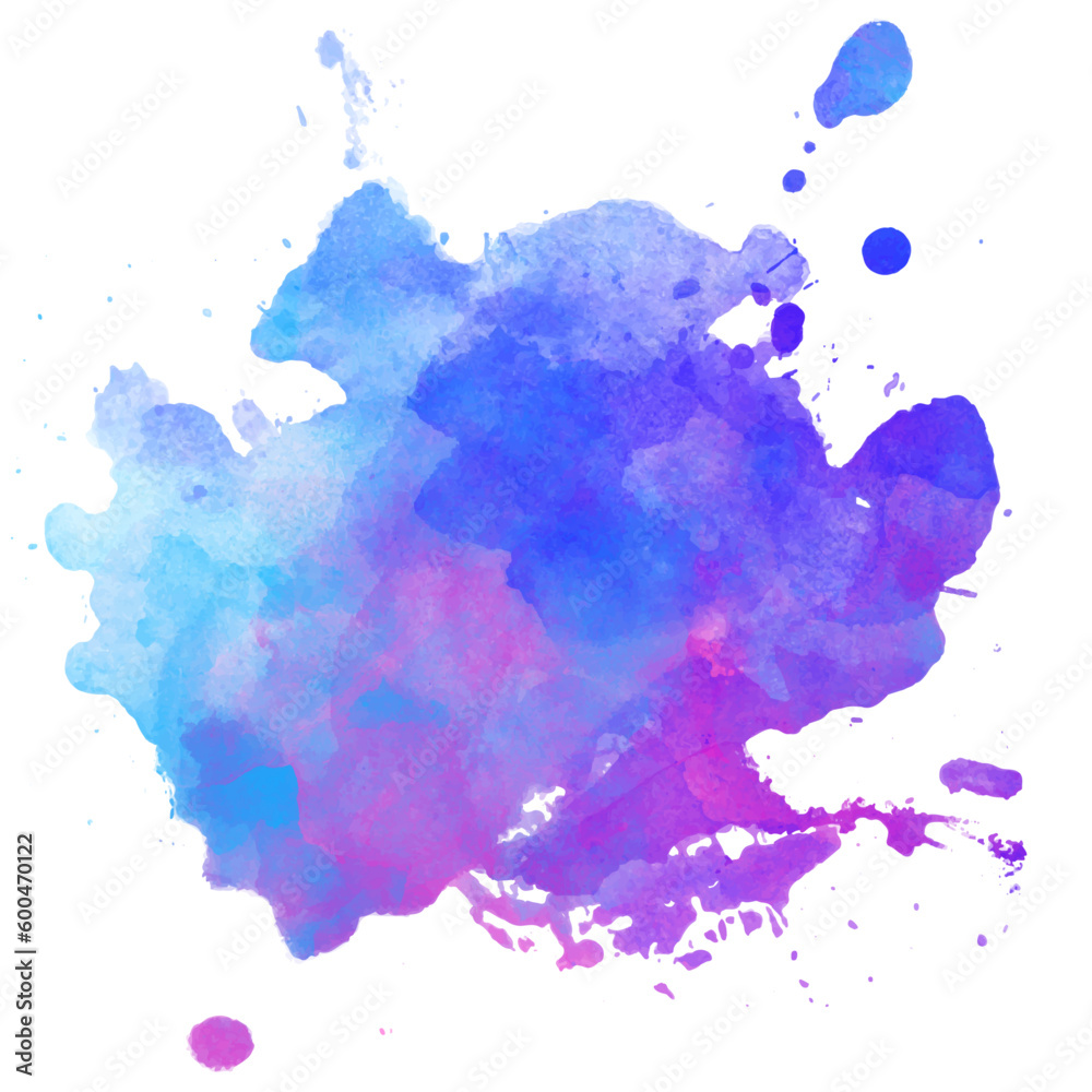 Abstract colorful watercolor vector art background. 
Hand drawn bright color paint splatter for backdrop.
Multicolor watercolour texture.