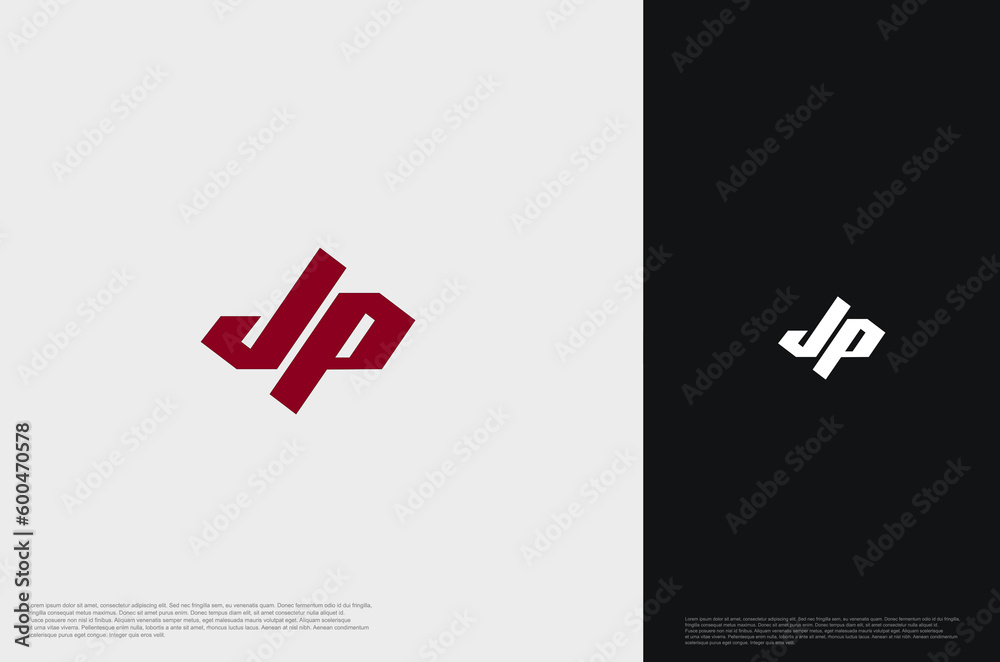 Initial Letter JP Logo monogram typography for business name. Vector logo inspiration Initial Letter JP Logo monogram typography for business name. Vector logo inspiration