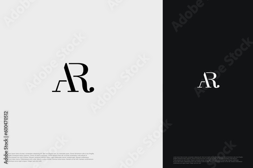 Initial Letter AR Logo monogram typography for business name. Vector logo inspiration