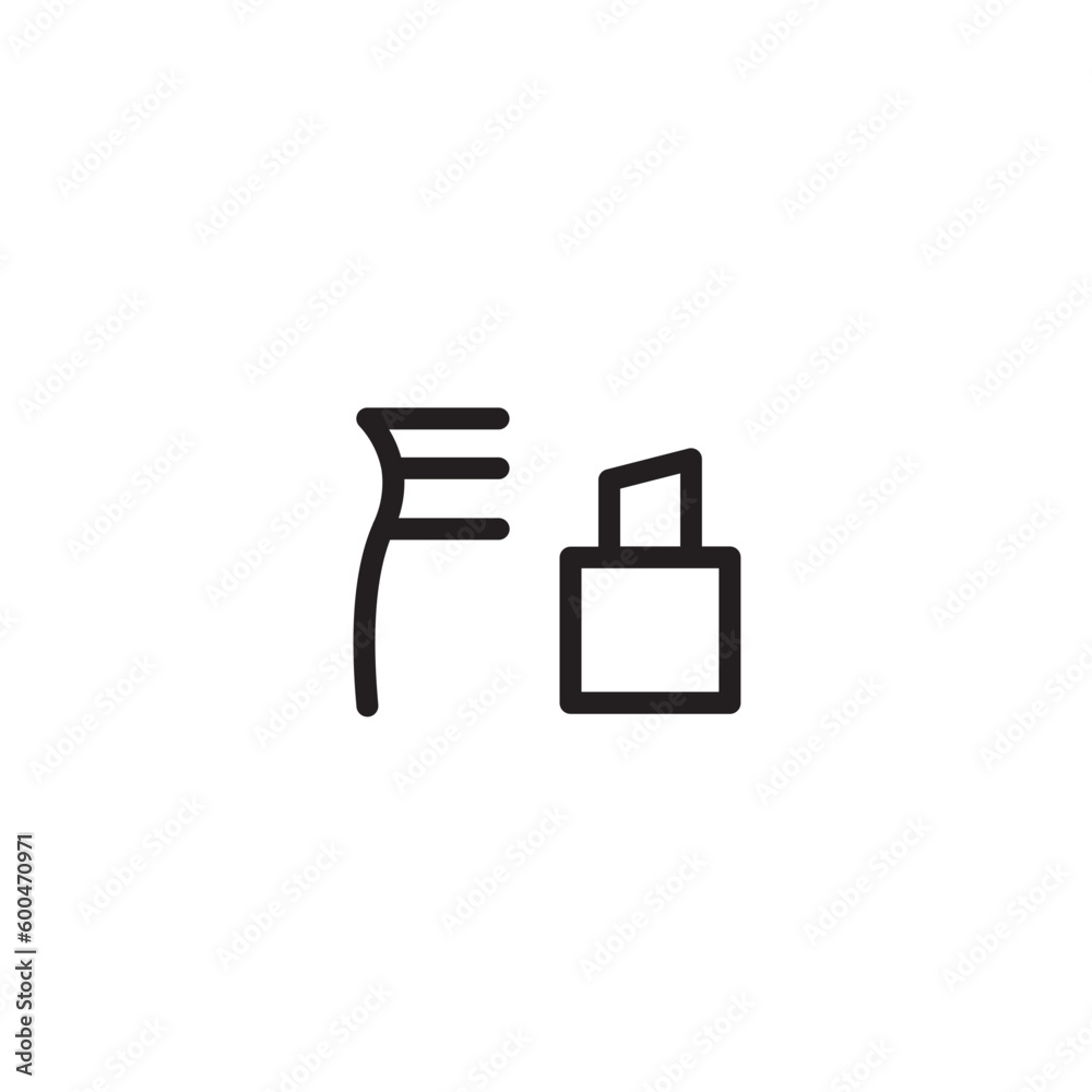 Hair Styling Lipstic Outline Icon Hair Styling Lipstic Outline Icon