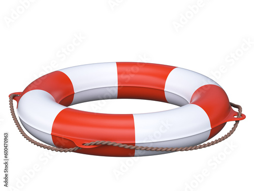 Canvas Print lifebuoy orange and white, 3d rendering