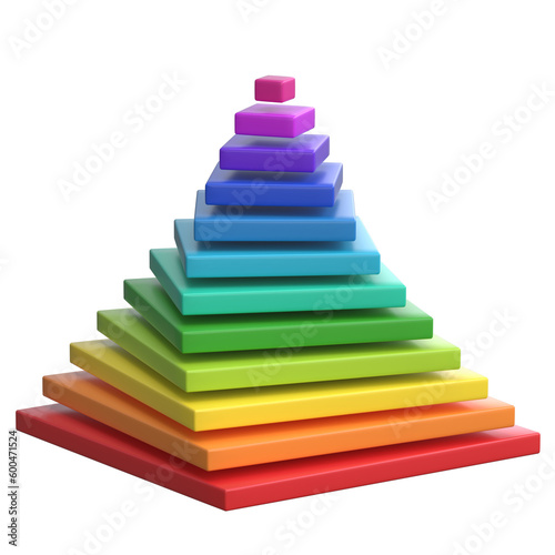 abstract colorful pyramid 3d rendering