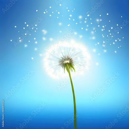 dandelion with flying seeds with Generative AI.