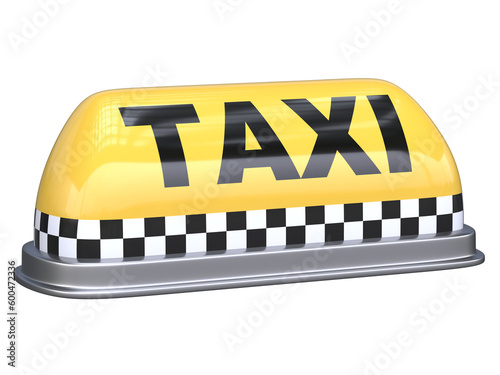 Taxi sign isolated 3d rendering