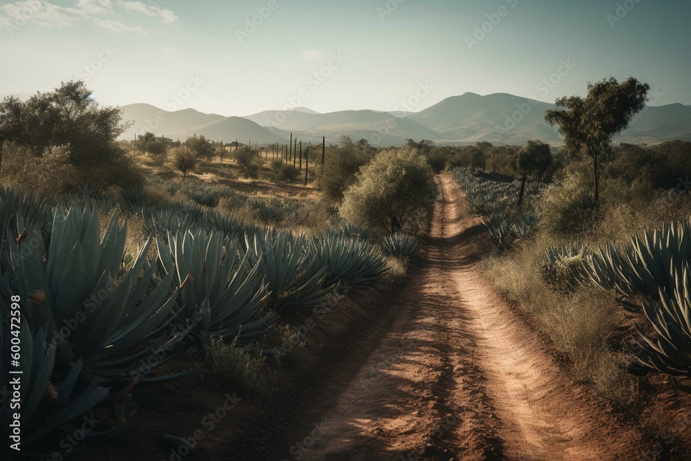 A photo of the tequila region in Jalisco, Mexico. Generative AI