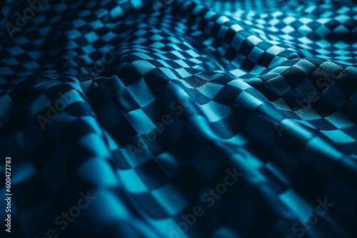 vibrant blue checkered pattern. Generative AI