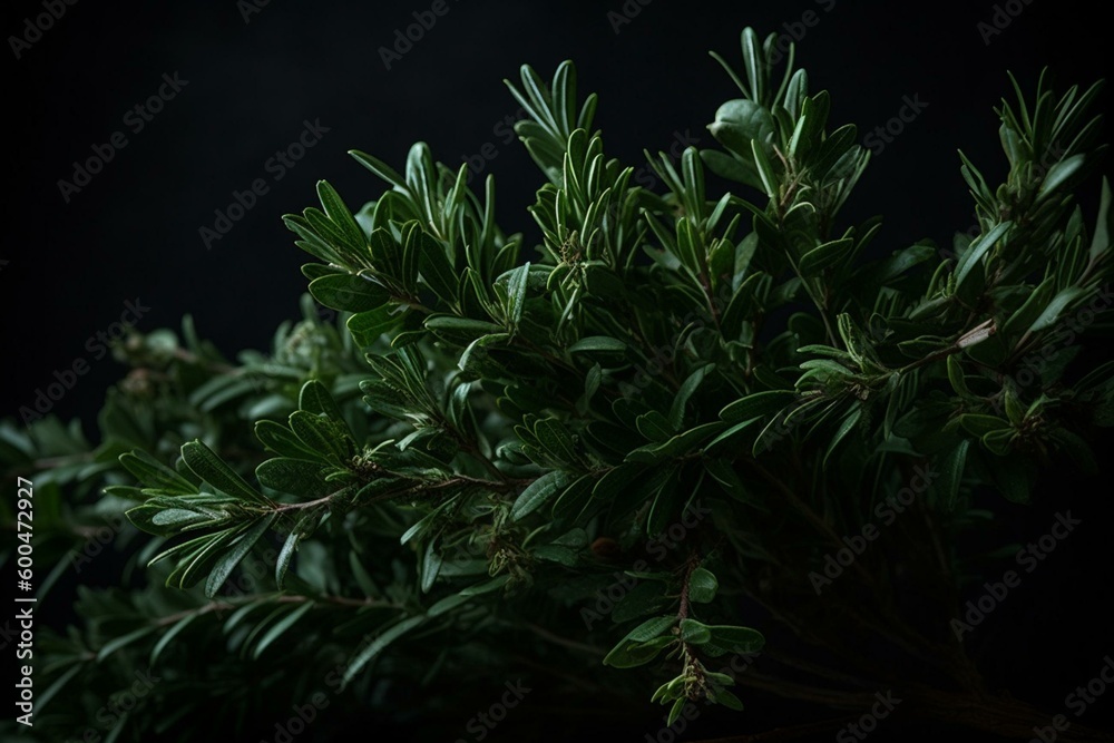 A fragrant evergreen tree commonly used as a culinary herb. Generative AI