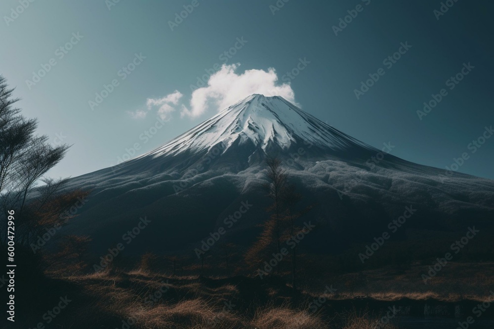 Iconic Japanese mountain. Generative AI