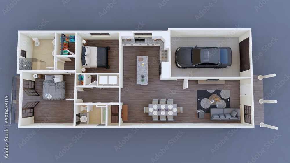 floor plan, 3D floor plan, architecture, interior design, interior ...