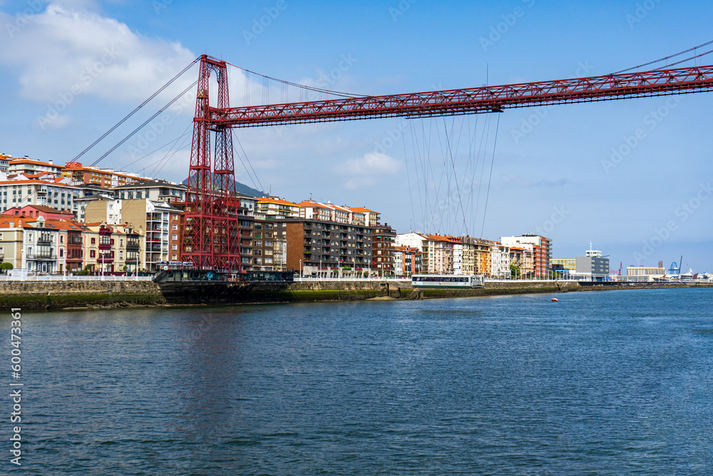 The Bizkaia suspension transporter bridge (Puente de Vizcaya) in Portugalete, Basque Country, Spain.