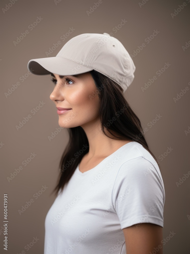 beautiful young woman in baseball cap looking at camera isolated on grey beautiful young woman in baseball cap looking at camera isolated on grey