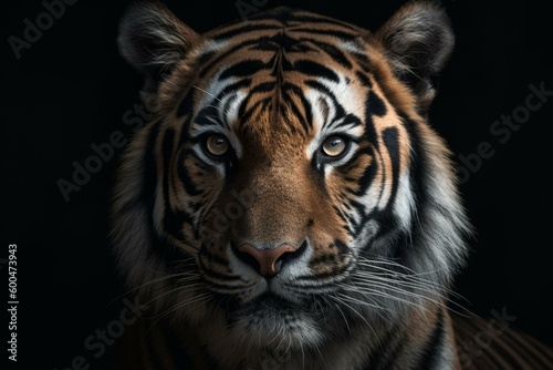 Intense stare of a tiger. Generative AI