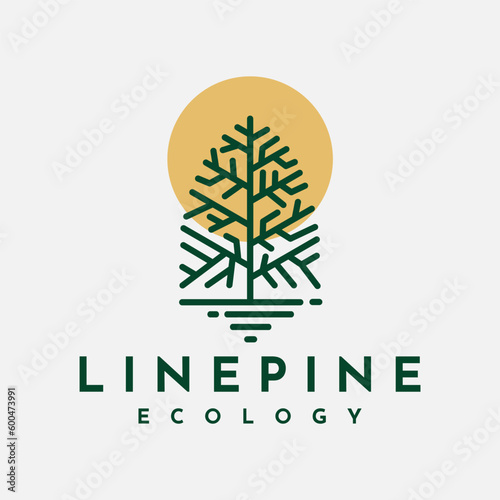 Modern cedar plant logo design brand
