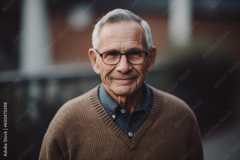 Portrait of senior man with eyeglasses looking at camera outdoors Portrait of senior man with eyeglasses looking at camera outdoors