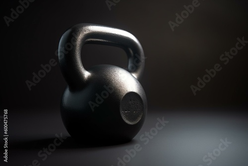 3D illustration of a single kettlebell on a white background. Generative AI