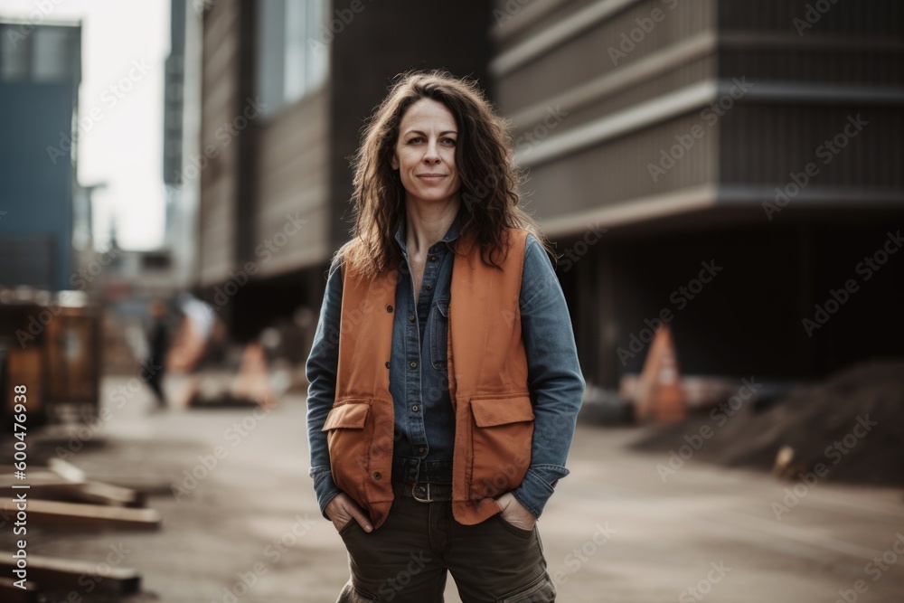 Portrait of a young beautiful woman in an urban context. Outdoor lifestyle portrait