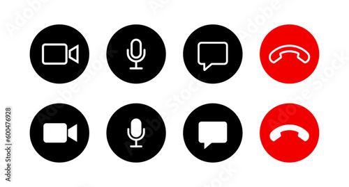 Video call icon set
