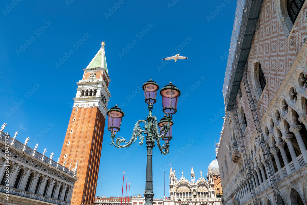 Piazza San Marco with Campanile and Dukes Palace in Venice, Italy