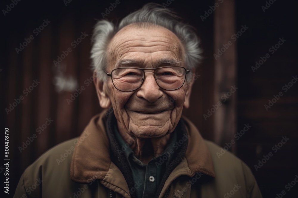 Portrait of an old asian man with glasses. Vintage tone. Portrait of an old asian man with glasses. Vintage tone.