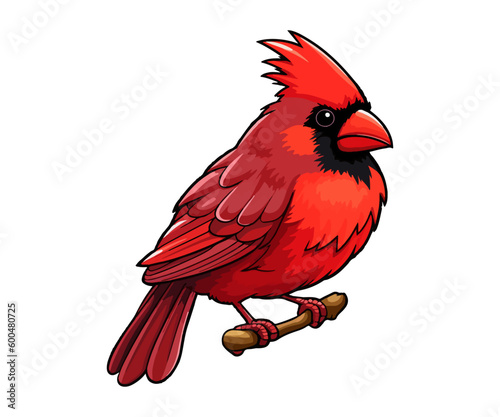 Red cardinal on tree branch, Red cardinal Logo, Red cardinal Sticker