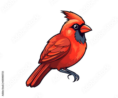 Red cardinal on tree branch, Red cardinal Logo, Red cardinal Sticker