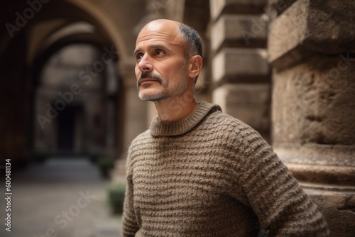 Portrait of a middle-aged man in a beige sweater