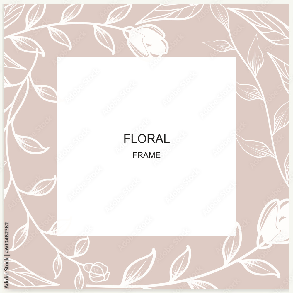 Floral frame. vector banner for social media posts, cards, covers, wedding invitations, and posters.