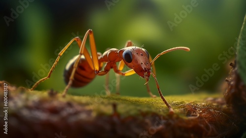  A close-up of an ant in nature, detailed, Generative AI © Natalia