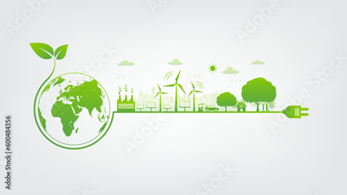 World environment day, Eco friendly, Green city and sustainability development concept, vector illustration