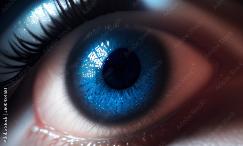 Fototapeta premium a close up of a person's eye with a cross on it, enhanced eye detail, photorealistic eyes render, 3d render of a blue eyes, perfect photorealistic eyes, 8 k realistic digital art, eyes realistic, uhd 