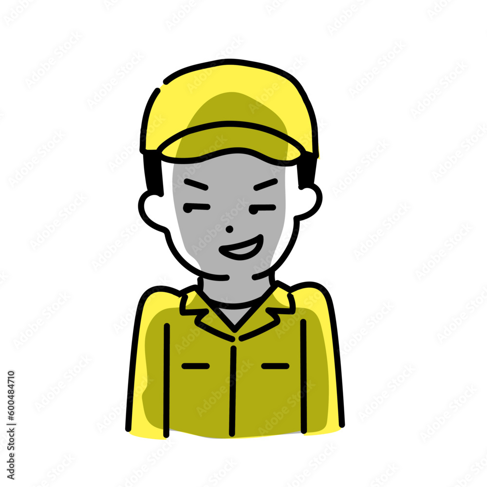 かわいい人物のイラストシリーズ _ 男性の作業員 _ 企む かわいい人物のイラストシリーズ _ 男性の作業員 _ 企む