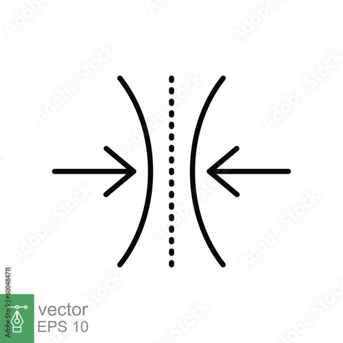 Elastic material icon. Simple outline style. Soft, resilience or flexibility, bounce, flexible pressure concept. thin line symbol. Vector symbol illustration isolated on white background. EPS 10.