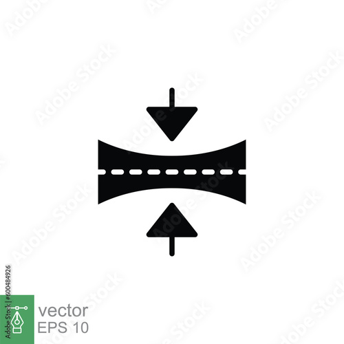 Elastic material icon. Simple solid style. Soft, resilience or flexibility, flexible pressure concept. Black silhouette, glyph symbol. Vector symbol illustration isolated on white background. EPS 10.