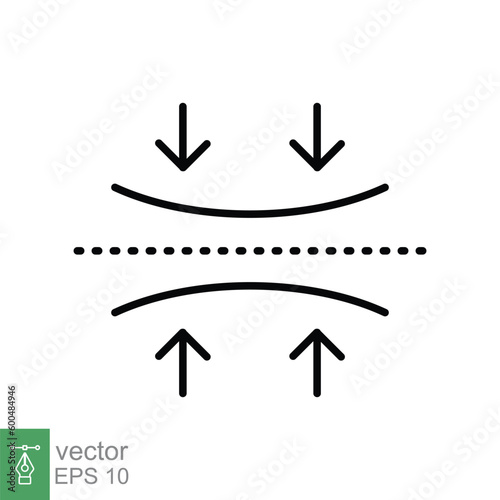 Elastic material icon. Simple outline style. Soft, resilience or flexibility, bounce, flexible pressure concept. thin line symbol. Vector symbol illustration isolated on white background. EPS 10.