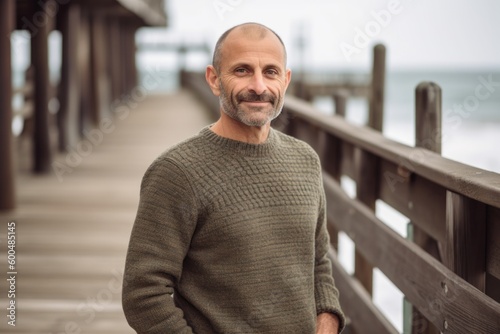 Portrait of a handsome middle-aged man standing at the beach