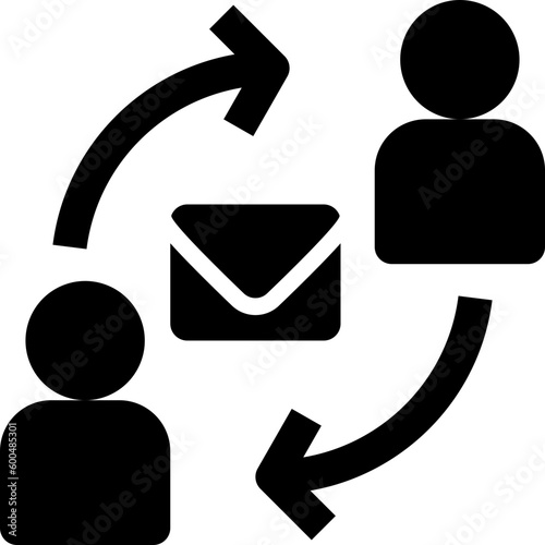 team communication black solid icon