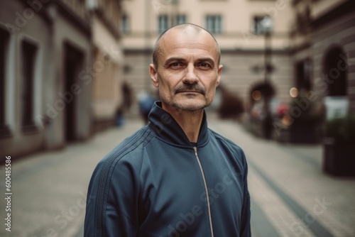 Portrait of a middle-aged man in sportswear in the city © Robert MEYNER