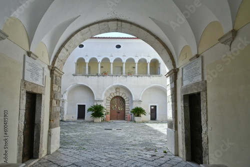 The entrance of an ancient noble palace in the town of Cerreto Sannita in the province of Benevento  Italy.