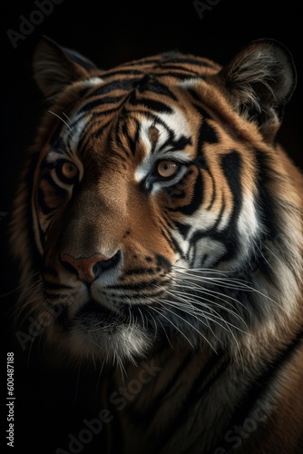 Tiger head portrait  created with generative AI