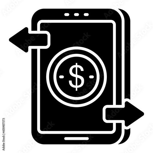 An icon design of mobile money transfer 