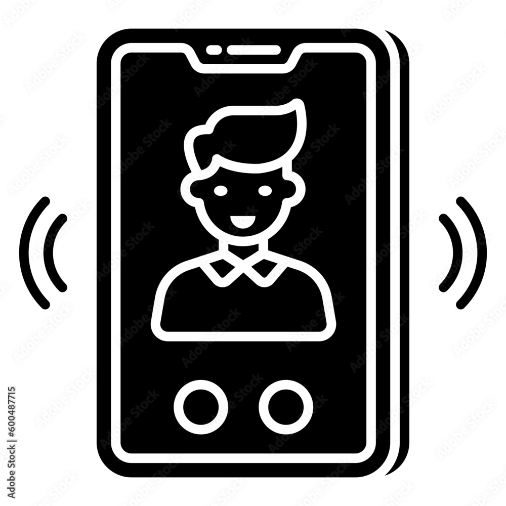 A unique design icon of mobile video call
