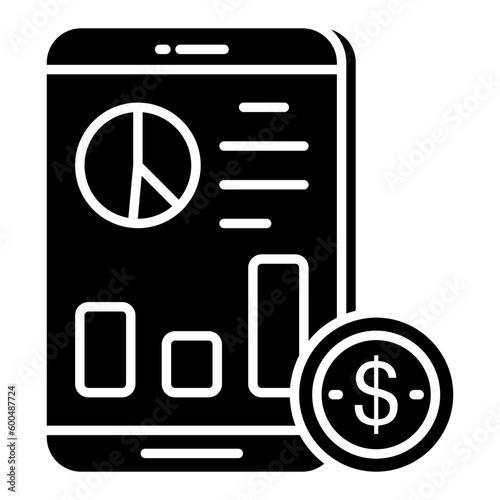 A unique design icon of mobile analytics 