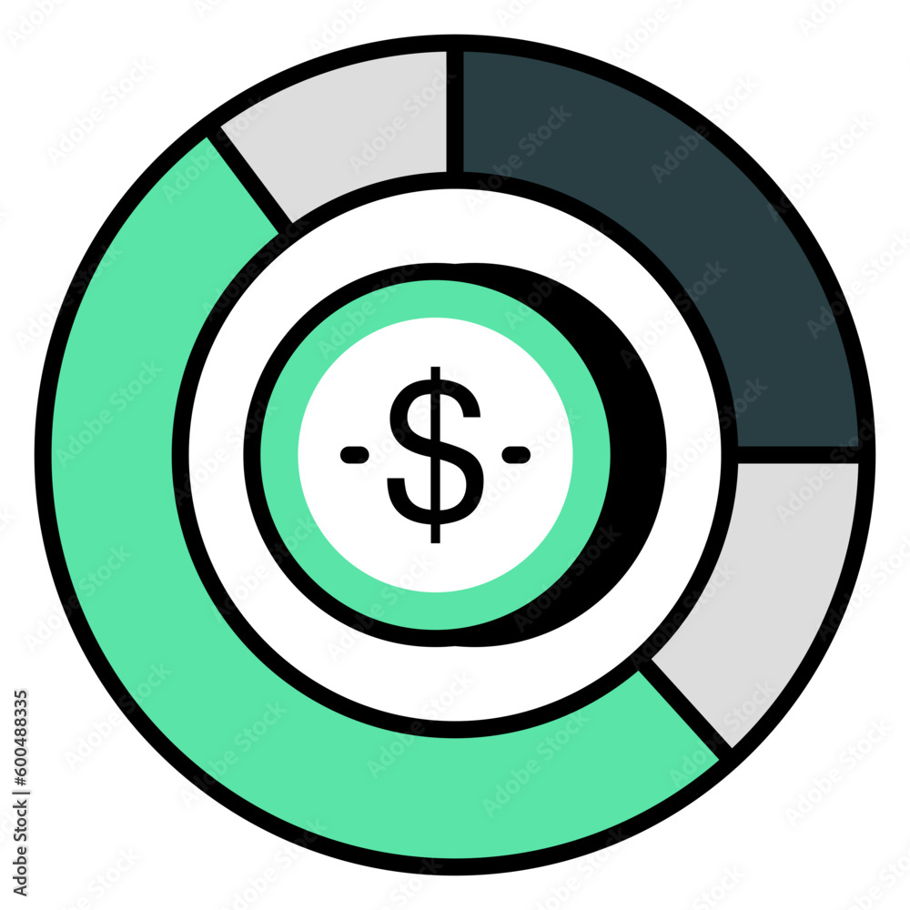 A solid design, icon of financial chart A solid design, icon of financial chart