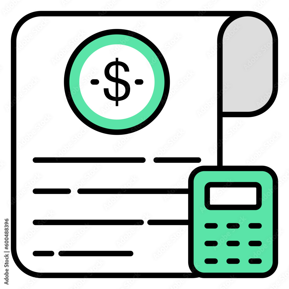 Fototapeta premium A solid design icon of financial report